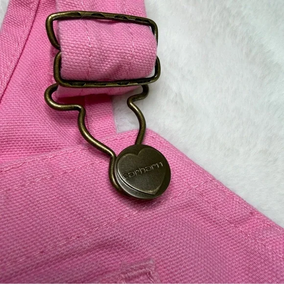 Carhartt Pink Overalls 18M Heart Hardware Utility Overalls - Picture 2 of 6